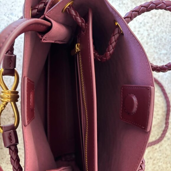 Neiman Marcus Lucine Handmade Woven Gold Knot Leather Purse - Picture 3 of 5